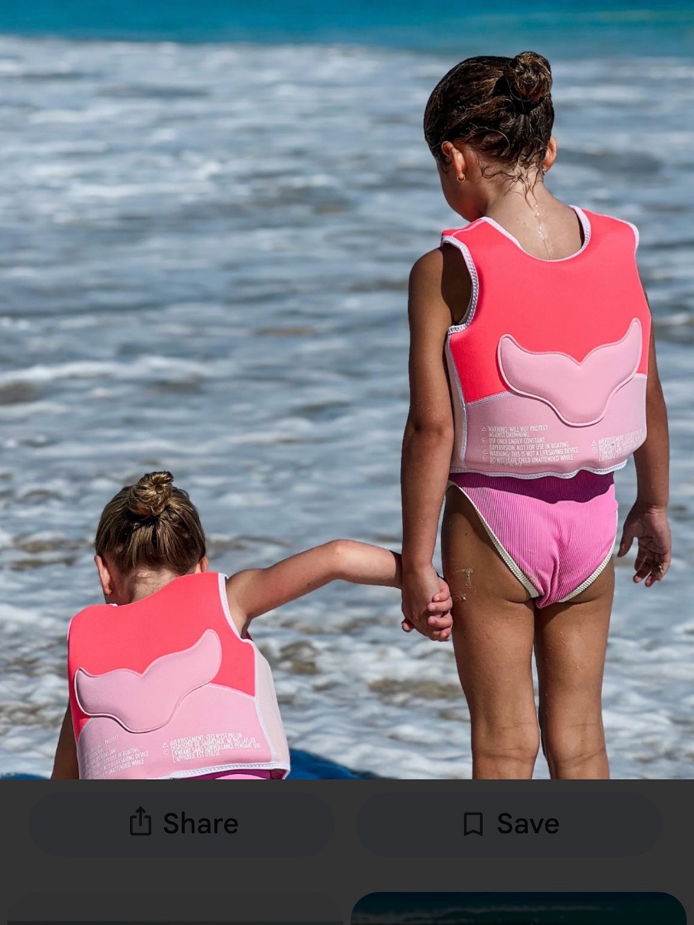 Sunnylife Melody the Mermaid Two-Tone Strawberry\Pink Swim Vest - NWT - Picture 4 of 9